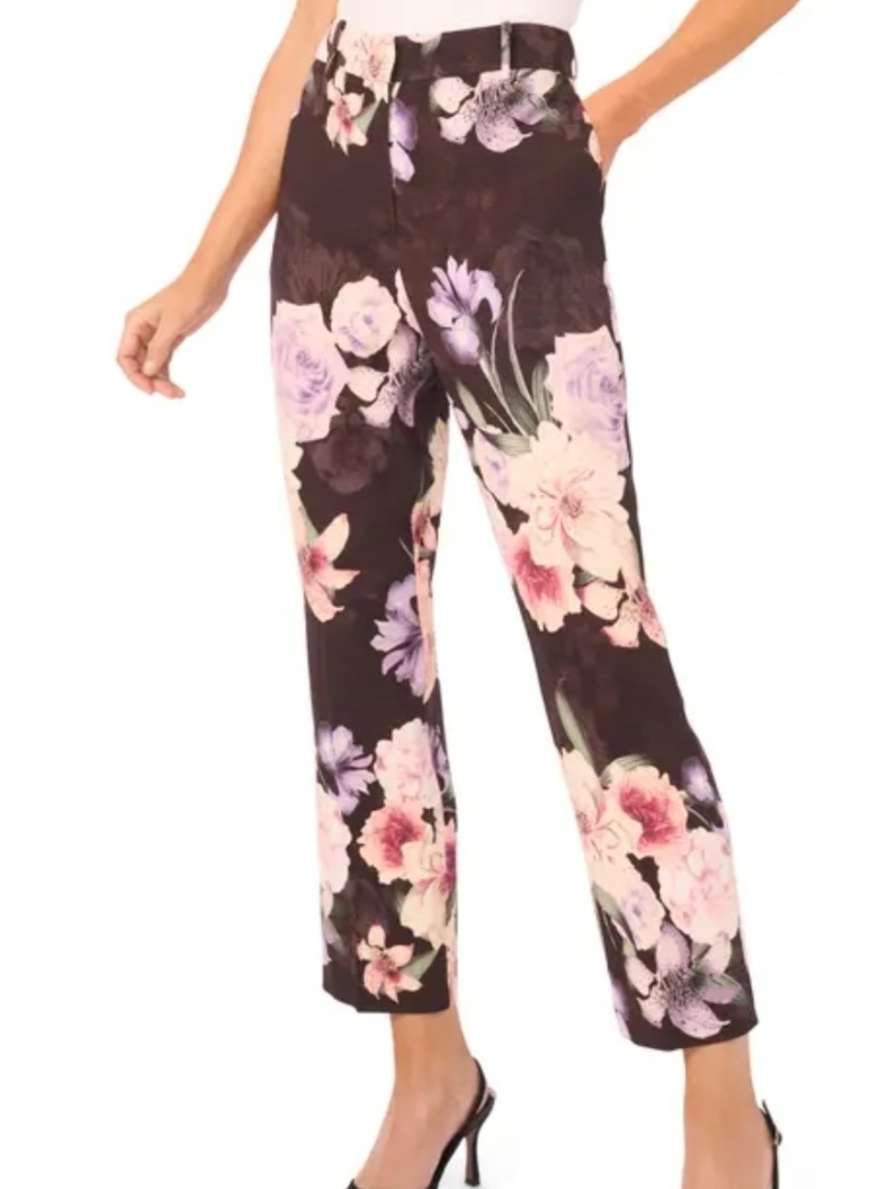 Ted Baker Black with Pink and Olive Floral trousers - Picture 6 of 6